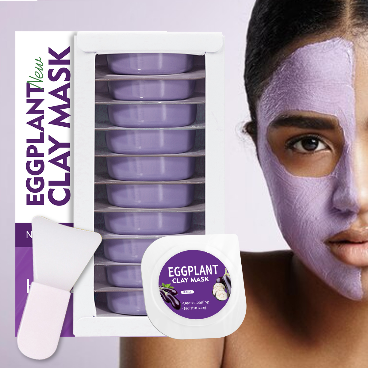 5g/0.17oz*10 Eggplant clay mud - Mud Mask Kaolin reseña y precio