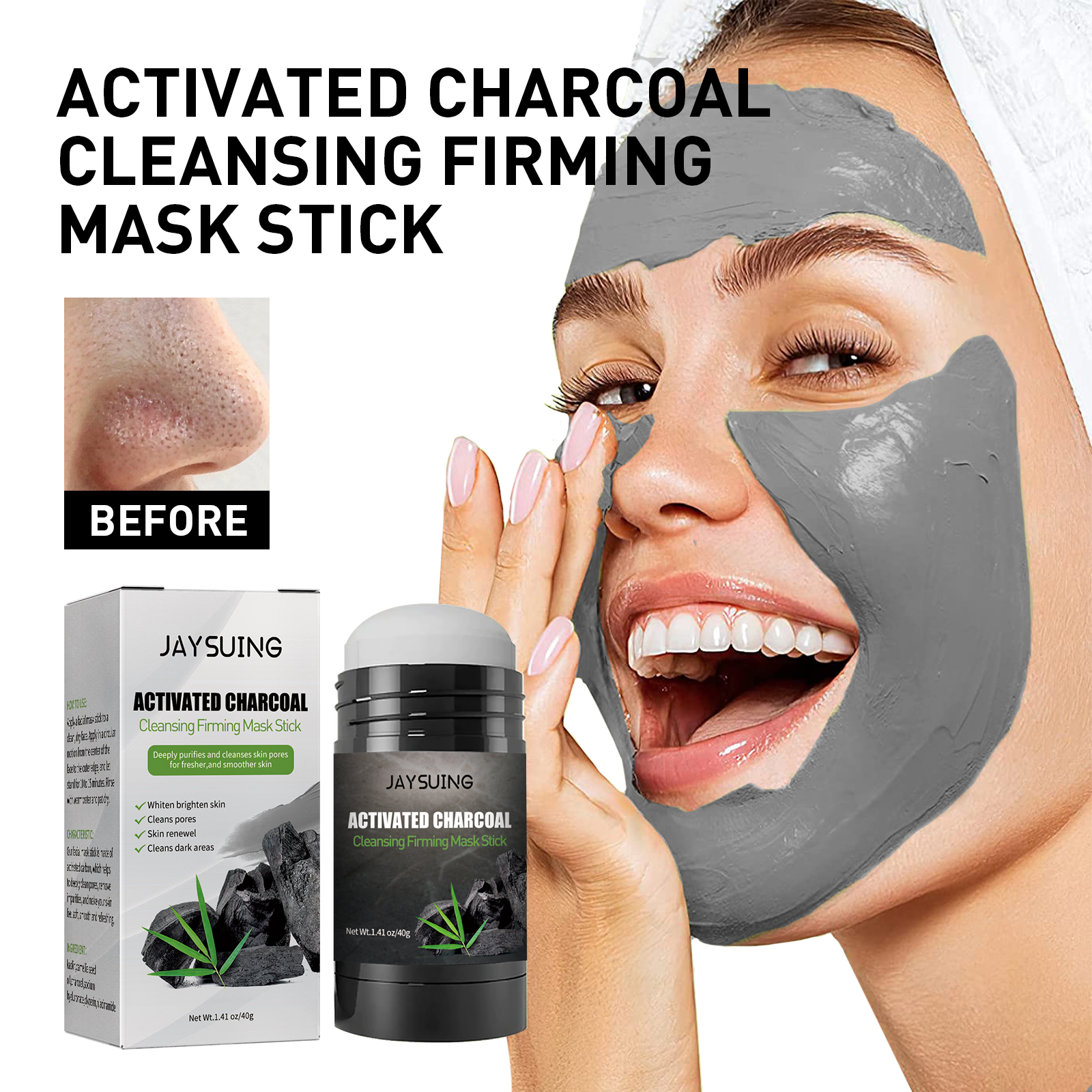 40g Activated carbon facial ma - Mud Mask Kaolin reseña y precio