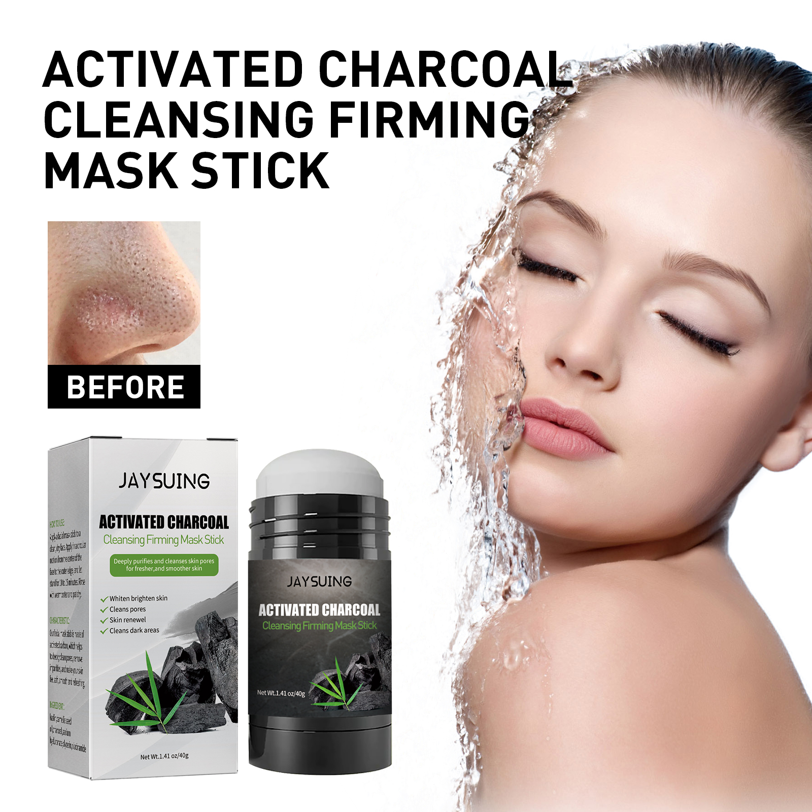 40g Activated carbon facial ma - Mud Mask Kaolin reseña y precio