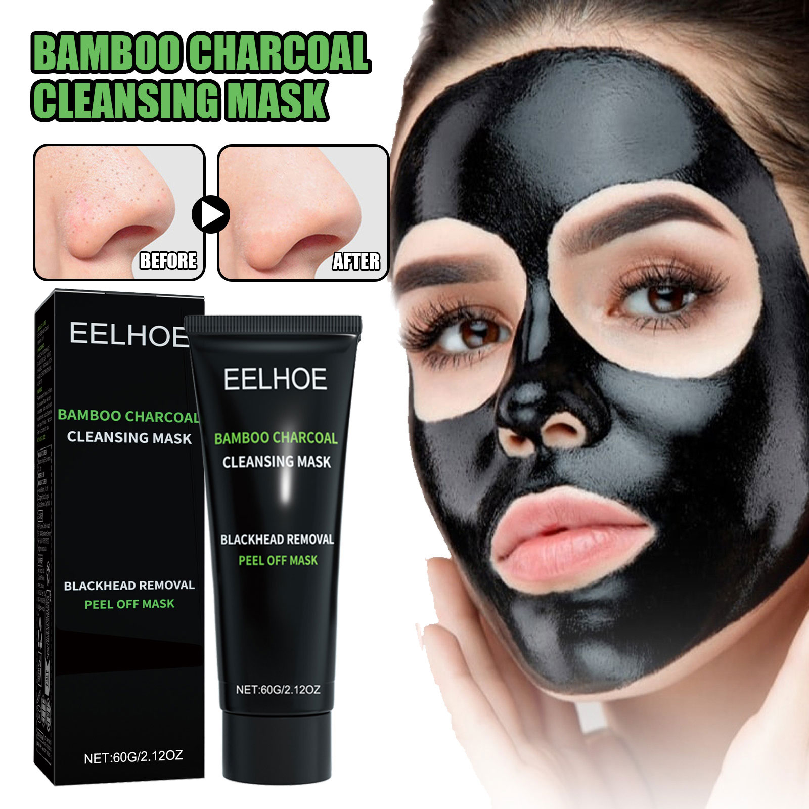 Bamboo Charcoal Tear-off Mask  - Mud Mask Kaolin reseña y precio