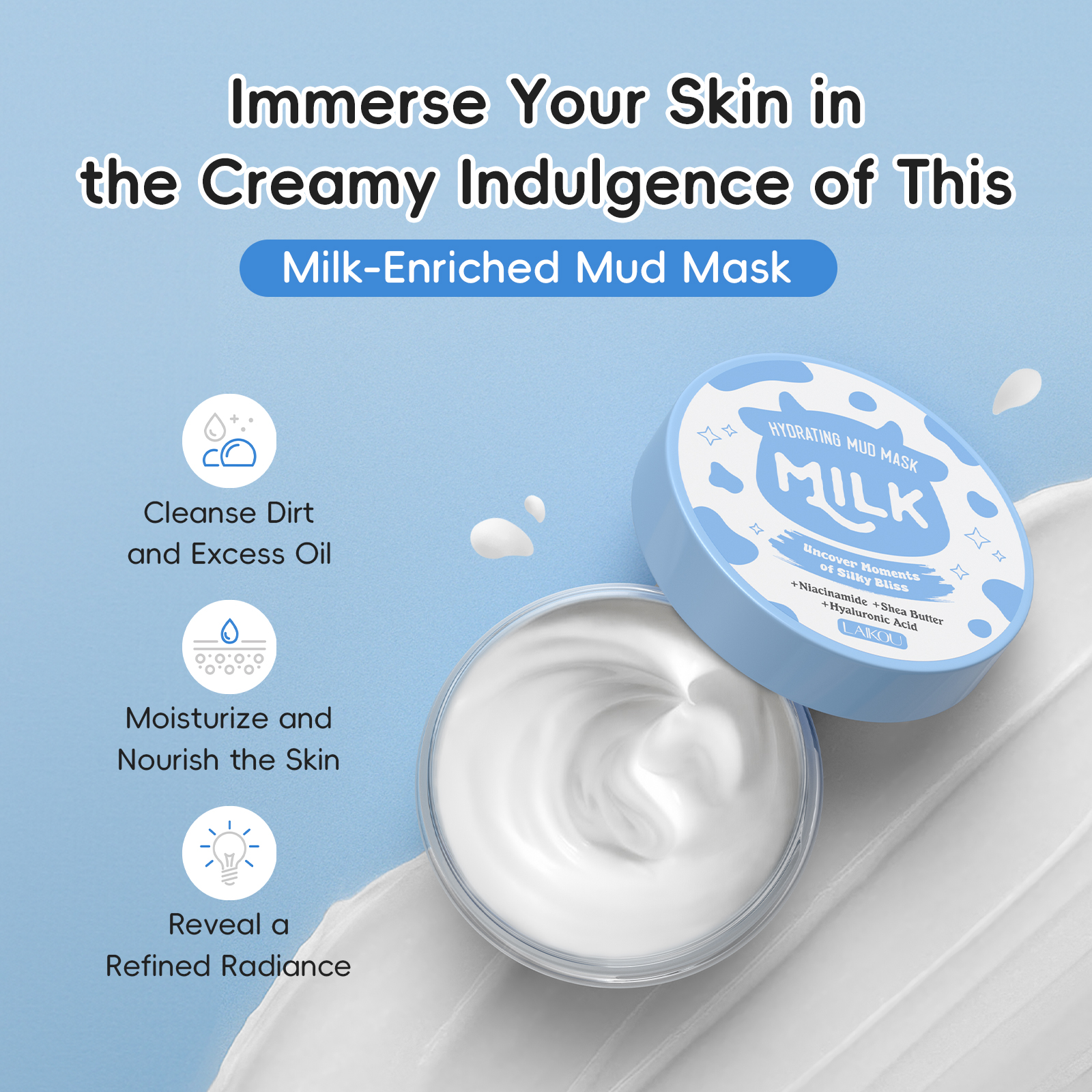 LAIKOU Milk Hydrating Mud Mask - Mud Mask Kaolin reseña y precio