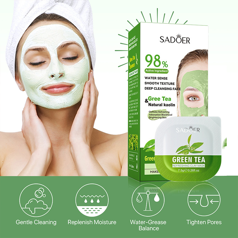 8pcs Green Tea Cleaning Mud Ma - Mud Mask Kaolin reseña y precio