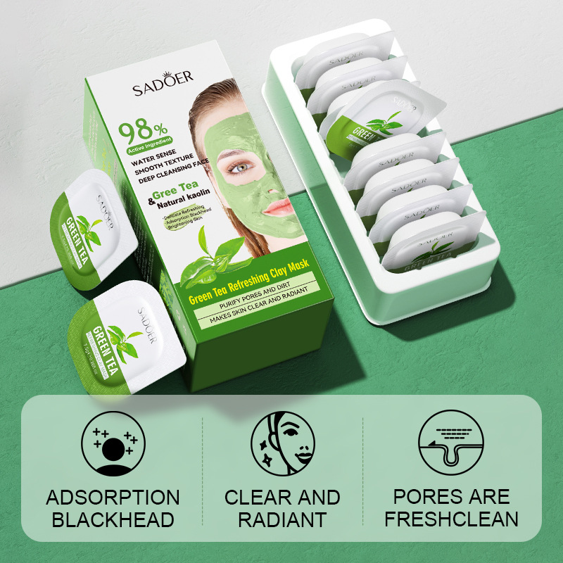 8pcs Green Tea Cleaning Mud Ma - Mud Mask Kaolin reseña y precio